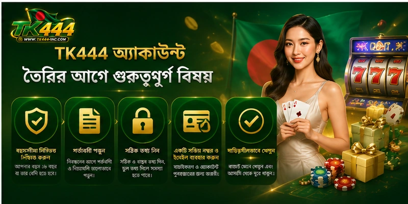 TK444 অ্যাকাউন্ট তৈরির আগে গুরুত্বপূর্ণ বিষয়