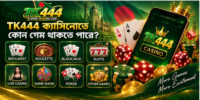 TK444 ক্যাসিনোতে কোন গেম থাকতে পারে?