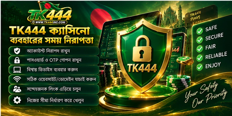TK444 ক্যাসিনো ব্যবহারের সময় নিরাপত্তা