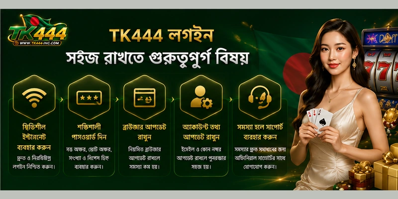 TK444 লগইন সহজ রাখতে গুরুত্বপূর্ণ বিষয়
